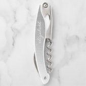 Personalisiertes Silver Ombre Imitate Glitzer Scri Kellnermesser (Rückseite)