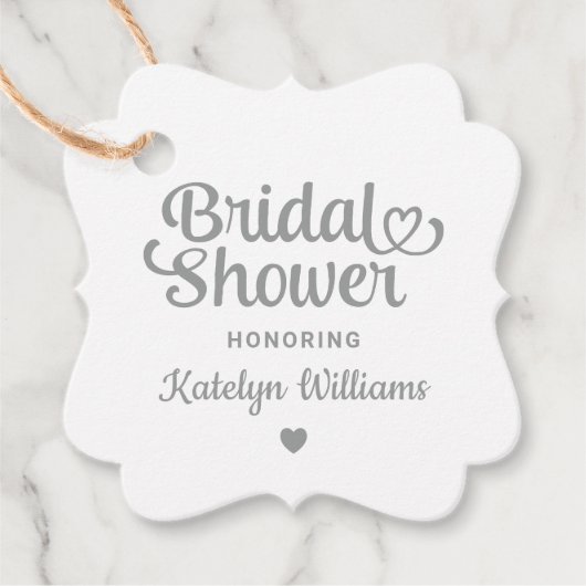 Personalisiertes Silver Wedding Brautparty Geschenkanhänger (Vorderseite)