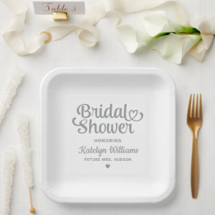 Personalisiertes Silver Wedding Brautparty Pappteller