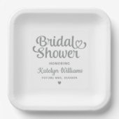Personalisiertes Silver Wedding Brautparty Pappteller (Vorderseite)