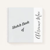 Personalisiertes Silver White Sketch Book Notizblock (Vorderseite)