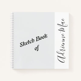 Personalisiertes Silver White Sketch Book Notizblock