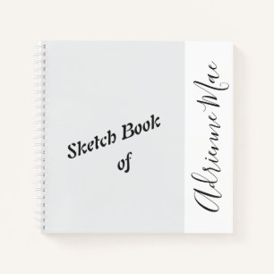 Personalisiertes Silver White Sketch Book Notizblock