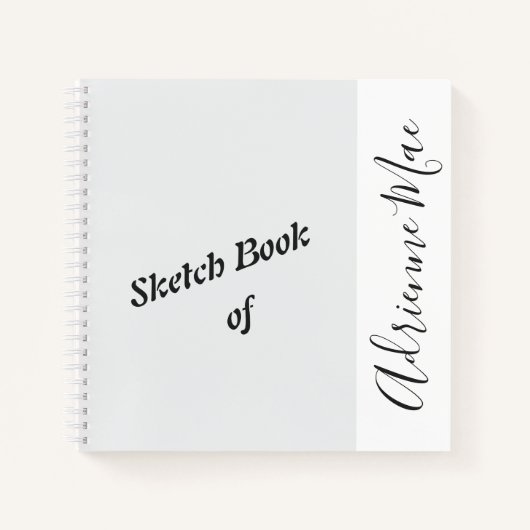 Personalisiertes Silver White Sketch Book Notizblock (Vorderseite)