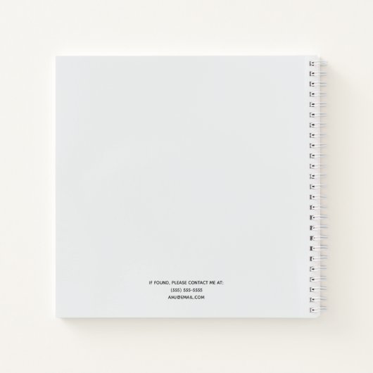 Personalisiertes Silver White Sketch Book Notizblock (Rückseite)
