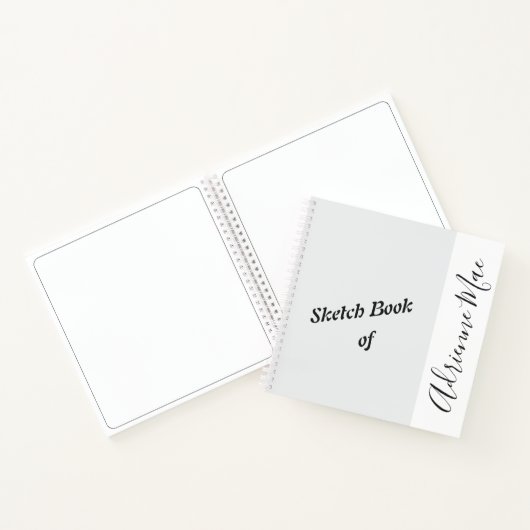 Personalisiertes Silver White Sketch Book Notizblock (Innenseite)