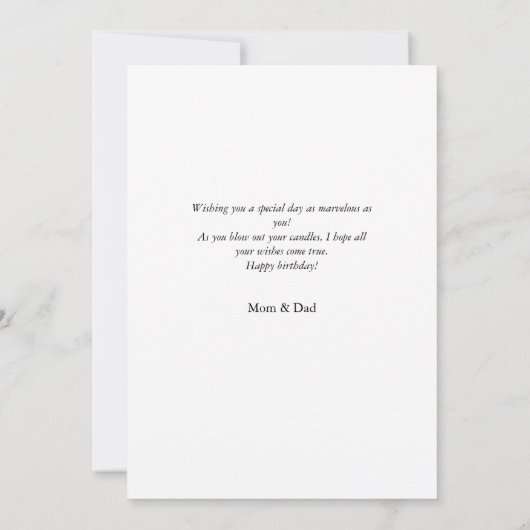 Personalisiertes Simple Birthday Stilvolles Fun Fo Karte (Rückseite)