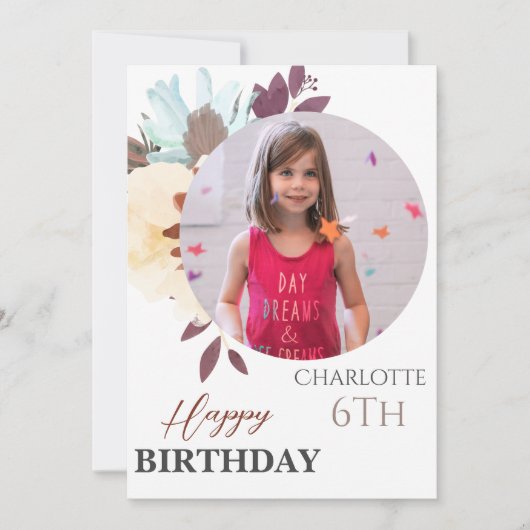 Personalisiertes Simple Birthday Stilvolles Fun Fo Karte (Vorderseite)