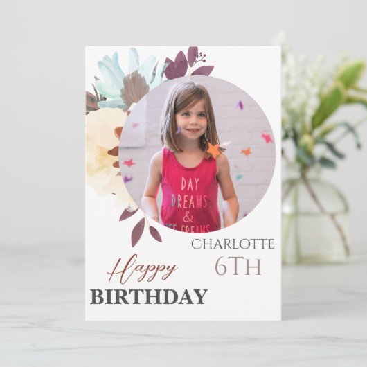 Personalisiertes Simple Birthday Stilvolles Fun Fo Karte (Stehend Vorderseite)