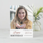Personalisiertes Simple Birthday Stilvolles Fun Fo Karte (Stehend Vorderseite)