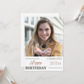 Personalisiertes Simple Birthday Stilvolles Fun Fo Karte (Vorderseite/Rückseite Beispiel)