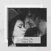 Personalisiertes Simple Square Foto Dankeschön Kar Dankeskarte (Vorne/Hinten)