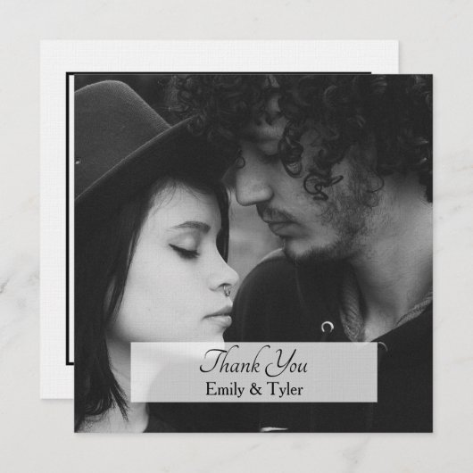 Personalisiertes Simple Square Foto Dankeschön Kar Dankeskarte (Vorne/Hinten)