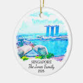 Personalisiertes Singapur City Ornament, Singapur Keramik Ornament (Links)