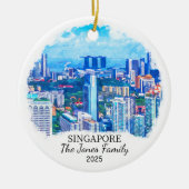 Personalisiertes Singapur City Ornament, Singapur Keramik Ornament (Vorne)