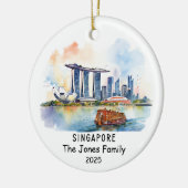 Personalisiertes Singapur-Ornament, Asien Keramik Ornament (Links)