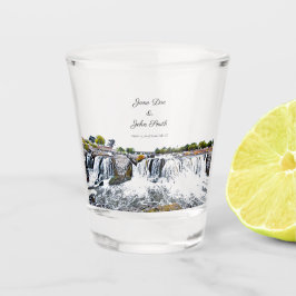 Personalisiertes Sioux Falls Wasserfall Shot Glass Schnapsglas