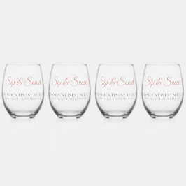 Personalisiertes Sip & Sunset-Stemless-Weinglas-Se Weinglas Ohne Stiel
