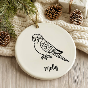 Personalisiertes Sittich-Weihnachten Keramik Ornament