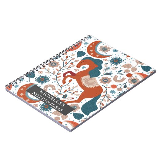 Personalisiertes skandinavisches Pferd Niedlich Notizblock (Linke Seite)