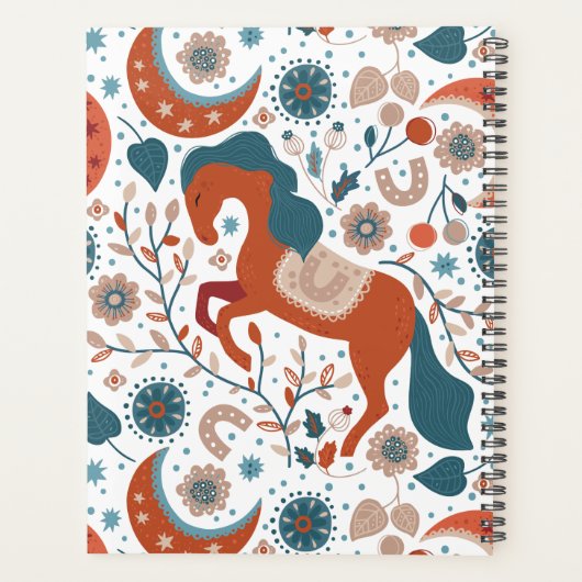 Personalisiertes skandinavisches Pferd Niedlich Planer (Rückseite)