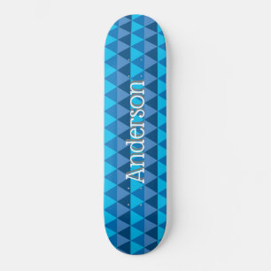 Personalisiertes Skateboard - Blaue geometrische D