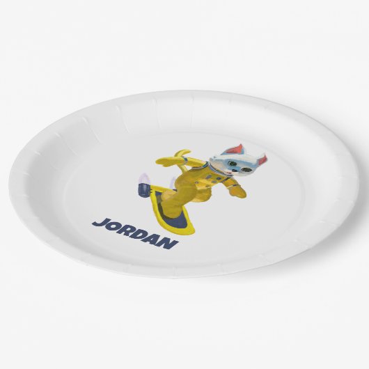 Personalisiertes Skateboard-Magnet Pappteller (Schrägansicht)