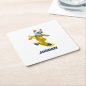 Personalisiertes Skateboard-Magnet Rechteckiger Pappuntersetzer (angewinkelt)