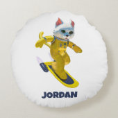 Personalisiertes Skateboard-Magnet Rundes Kissen (Rückseite)