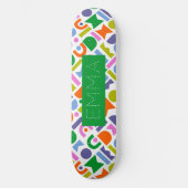 Personalisiertes Skateboard mit farbigen geometris (Vorderseite)