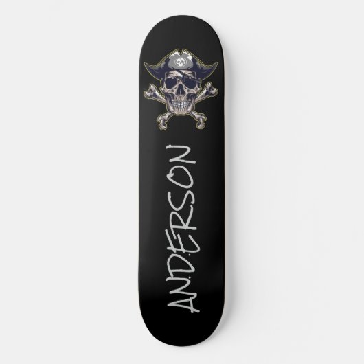 Personalisiertes Skateboard mit Piratenknochen (Vorderseite)