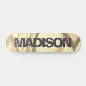 Personalisiertes Skateboard Name Gold Yellow Wave (Horizontal)
