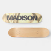 Personalisiertes Skateboard Name Gold Yellow Wave (Horizontal)