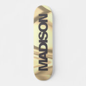 Personalisiertes Skateboard Name Gold Yellow Wave (Vorne)