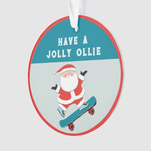 Personalisiertes Skateboarder-Holiday-Geschenk Orn Ornament (Vorderseite)