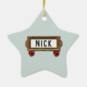 Personalisiertes Skateboarder Keepake Keramik Ornament (Hinten)