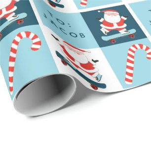 Personalisiertes Skateboarding-Urlaubsgeschenk Geschenkpapier