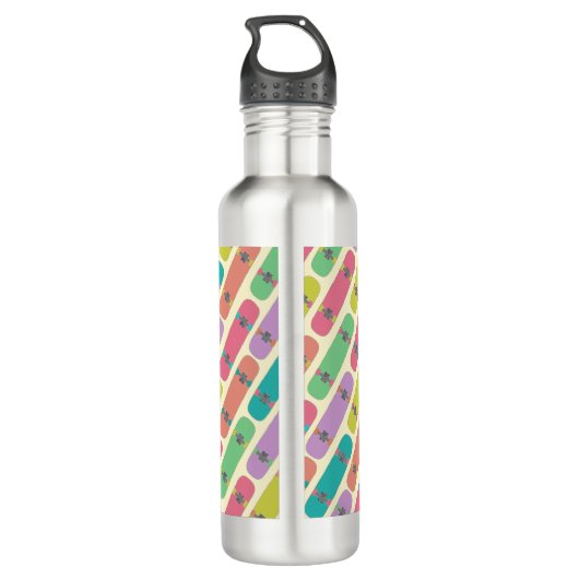 Personalisiertes Skateboardmuster Edelstahlflasche (Rückseite)