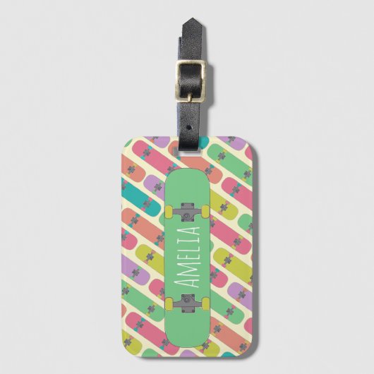 Personalisiertes Skateboardmuster Gepäckanhänger (Vorderseite Vertikal)