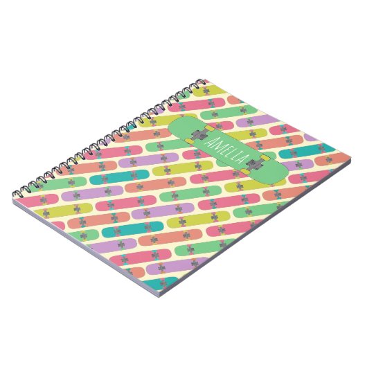Personalisiertes Skateboardmuster Notizblock (Linke Seite)