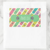 Personalisiertes Skateboardmuster Rechteckiger Aufkleber (Tasche)