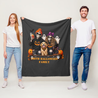 Personalisiertes Skelett Halloween Bleib Gruselig Fleecedecke