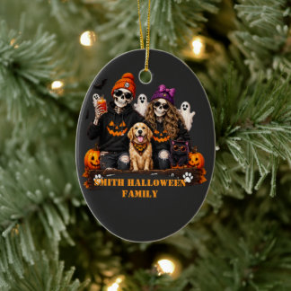 Personalisiertes Skelett Halloween Bleib Gruselig Keramik Ornament