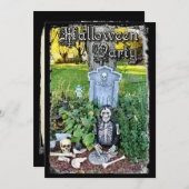 Personalisiertes Skelett Halloween-Party Einladung (Vorne/Hinten)