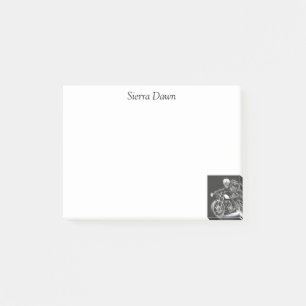 Personalisiertes Skelett Motorrad-Nachhinweise Post-it Klebezettel