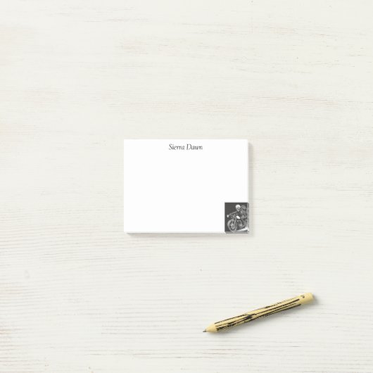Personalisiertes Skelett Motorrad-Nachhinweise Post-it Klebezettel (Auf Schreibtisch)