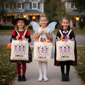 Personalisiertes Skelett und Spiderweb Trick oder  Tragetasche