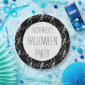 Personalisiertes Skelettmuster-Halloween-Party für Pappteller (Party)
