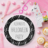 Personalisiertes Skelettmuster-Halloween-Party für Pappteller (Party)