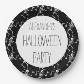 Personalisiertes Skelettmuster-Halloween-Party für Pappteller (Vorderseite)